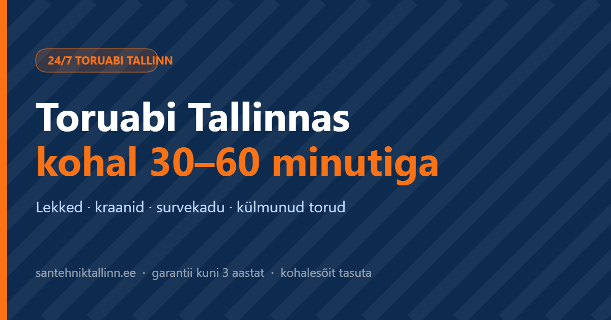 Santehnik Tallinn meister lahendab toruabi väljakutset Tallinnas
